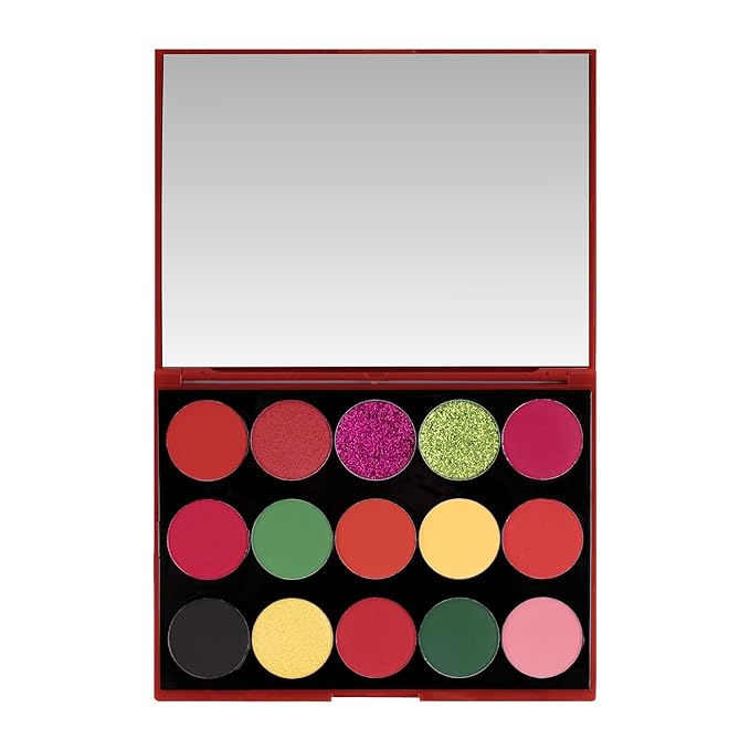 KimChi Chic Cherry Chic Eyeshadow Palette - 12 Ultra Pigmented Shades, Shimmer, Matte & Glitter Finishes, Talc Free & Infused with Vitamin E, Cruelty Free, Sex Kitten, 0.68oz