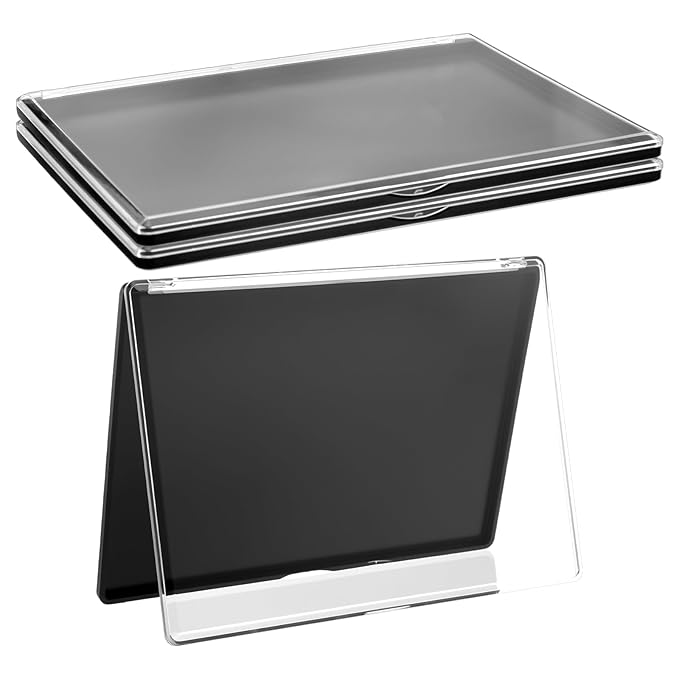 3 Pack Magnetic Makeup Palette with Clear Top, Empty Eyeshadow Pan Dispensing Storage Box with 30Pcs Adhesive Metal Stickers for DIY Cosmetics Lipstick Blush Powder-9.25”X6.57”Palette