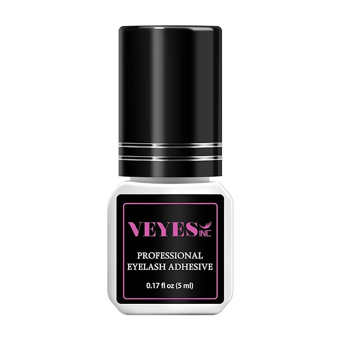 VEYES INC Eyelash Extension Glue - Extra Strong Professional Lash Glue 5ml | 1 Sec Drying time | Retention - 8 Weeks | Black Adhesive for Semi-Permanent Extensions Salon Use for Lash Tech