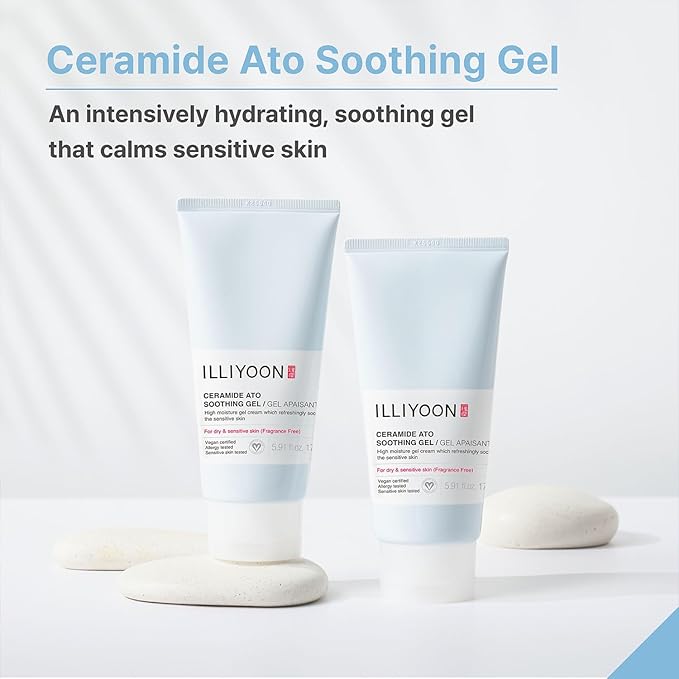 Illiyoon Ceramide Ato Soothing Gel - Vegan Facial Moisturizer for All Skin types, 5.9 Fl Oz (175ml)