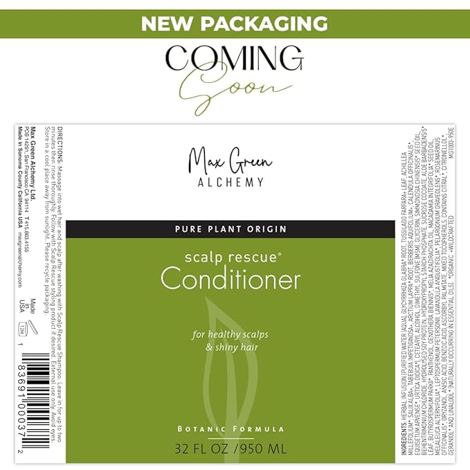 MGA Vegan Hair Conditioner - Organic Formula with Tea Tree for Healthy Hair | Hair Care Product with Natural Herbal Scent | Parabens Silicone & Sulfate Free Conditioner | Unisex | 32 Fluid Oz