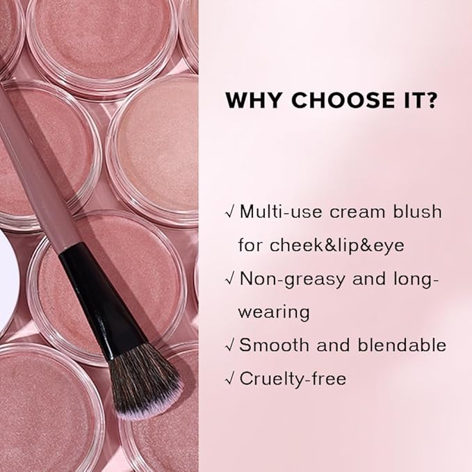 Multi Glow Balm - Hydrating, Lightweight, and Blendable Creamy Blush for Cheeks, Lips, and Eyes, Radiant Skin Finish (#3 Sheer Pink, 1Pc)