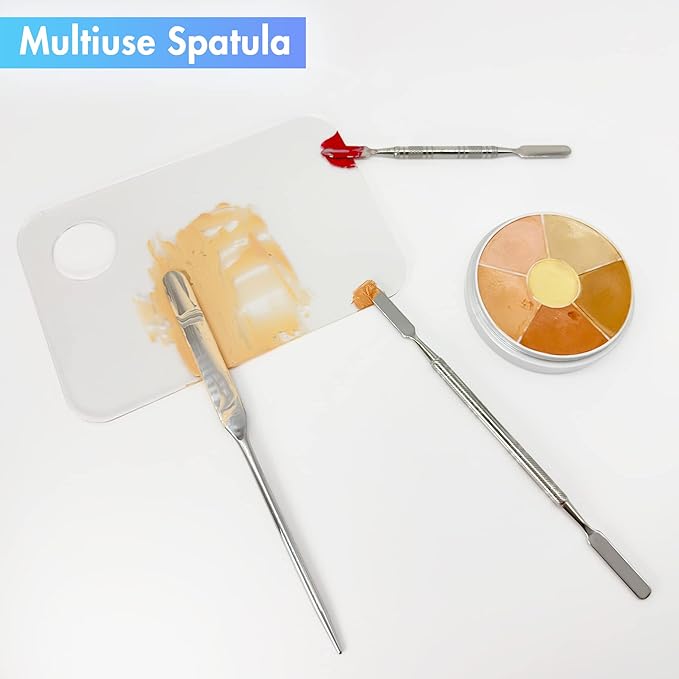 Foundation Spatula, 3pcs Stainless Steel Makeup Spatula Mixing