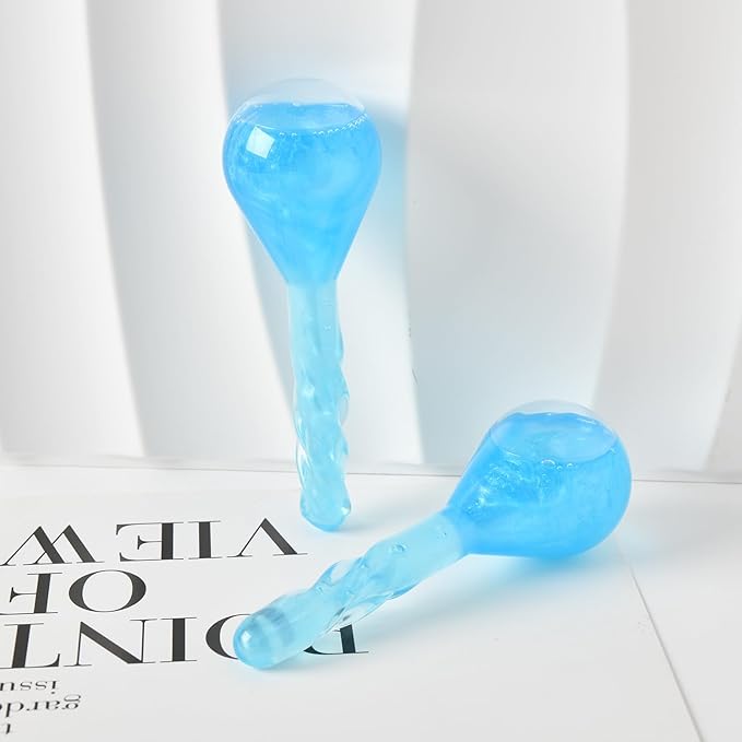 Lazzybeauty Facial Ice Globes, Cryo Cooling Balls with Anti-Slip Handle for Face, Eyes & Neck, Relaxing Beauty Massage Tool for Soothing and Refreshing Skincare Routine, Quicksand Blue
