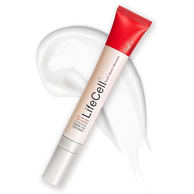 LifeCell All-in-One Eye Treatment – Anti-Aging Under Eye Cream for Puffiness, Dark Circles & Wrinkles – With Retinol, Vitamin C, Peptides & Hyaluronic Acid – Cooling Application