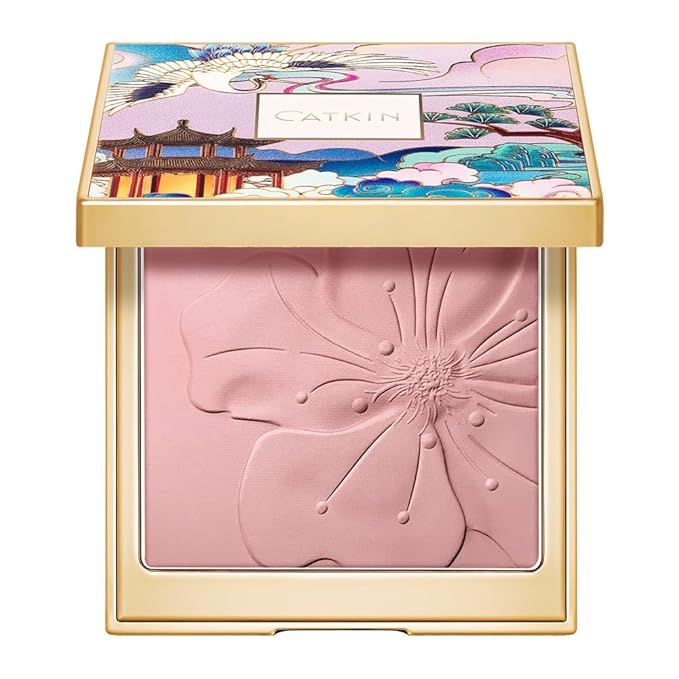 CATKIN Cheek Powder Blush Baked Pink Makeup Blusher Creamy Light Weight Natural Finish 10g (C06 Misty Rain)