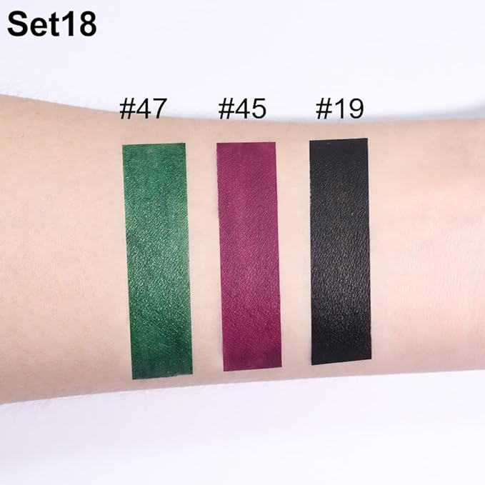 evpct 3Pcs Dark Black Grape Plum purple Emerald Green Matte Liquid Lipstick Lip Stain Sets for Women Matte+Lipstick Long Lasting 24 hr Hours Magic Lipstick 24 Hours original Waterproof 18#