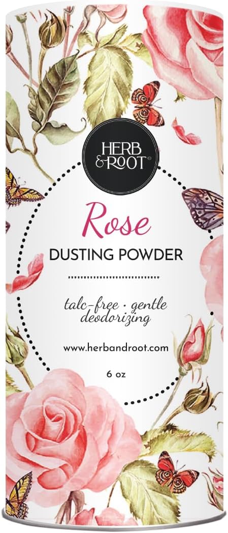 Herb & Root Body Powder Gift Set- Oprah's Favorite Things, 3 Talc-Free Scents: Lavender, Rose, Vanilla, Large Puff