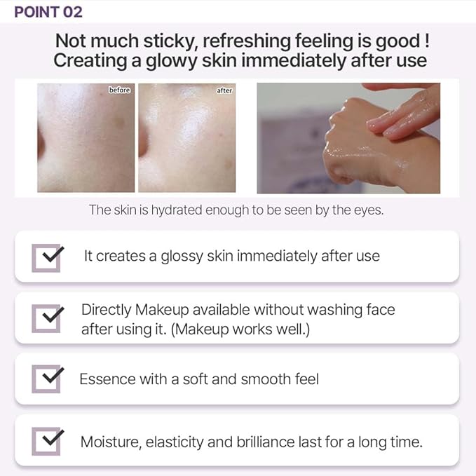 Diamond Ampoule Sheet Mask (30g x 10pcs), Korean Face Facial Masks, Glossy & Elastic Skin, Hydrating, Soothing, Nourishing, Collagen & Hyaluronic Acid, Smooth Sheet