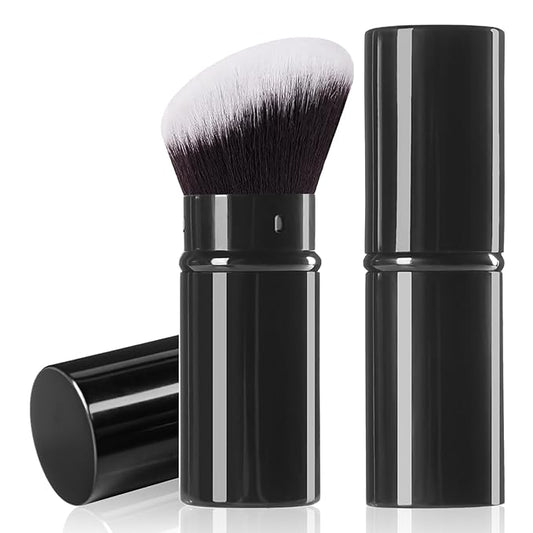 Retractable Kabuki Makeup Brush,Angle Blush Brushes Powder Foundation Makeup Brush for Blending Liquid, Blush, Bronzer, Buffing, Sunscreen,Flawless Cosmetics