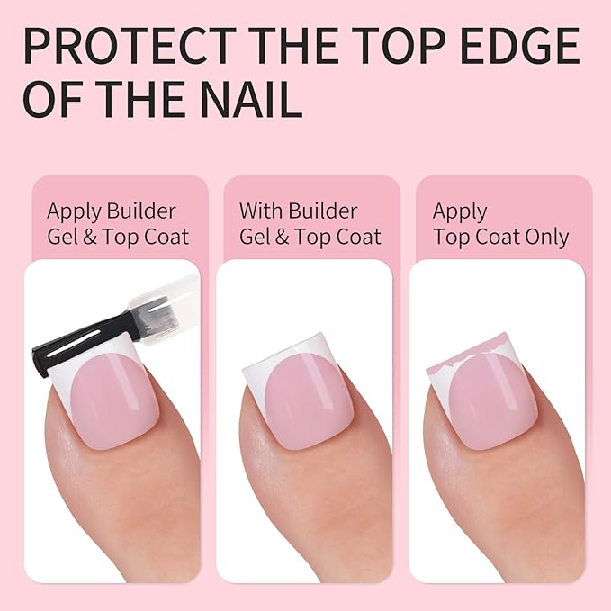 Vansiho 150 pcs French Tip Toe Nail Tips Press on, French Tips Toenail Press on Square for Women, Pink Soft Gel Fake Toe Nails, Acrylic Nails Soak off Toe Nail Home DIY 15 Sizes