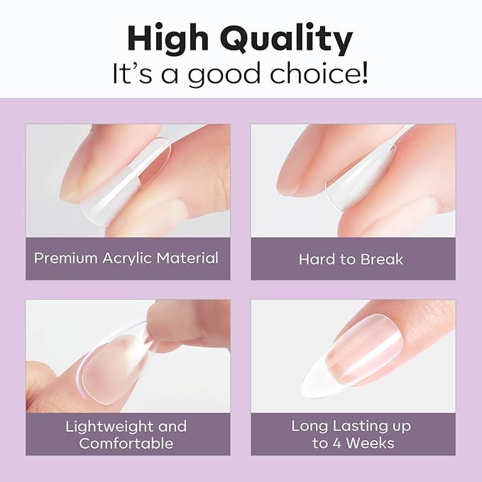 modelones Extra Short Square Fake Nail Tips - 510Pcs Full Matte Gel Tips Pre-shaped Full Cover Clear Acrylic Gel Kit False Press on Nails for Extension DIY Salon 15Sizes