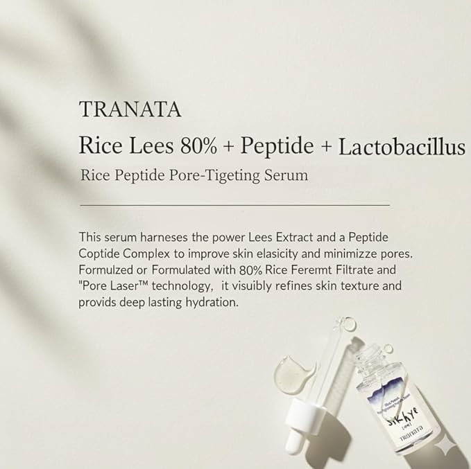 [TRANATA] Rice Punch Peptide Capsule – Hydrating Essence for Glowing, Glass Skin | Pore Refining & Firming | 80% Rice Peptide + Fermented Lactobacillus | Vegan K-Beauty Skincare