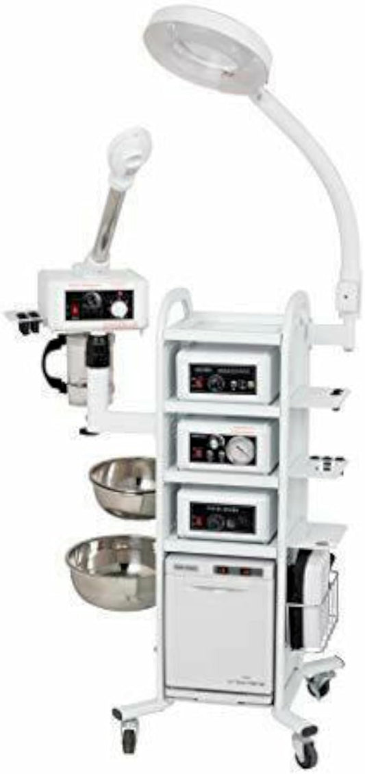 Prime 13 in 1 Facial Machine: High Frequency Aromatherapy Steamer, Galvanic, Brush Massager, Vacuum Extractor, Diffuser and Hot Towel Warmer