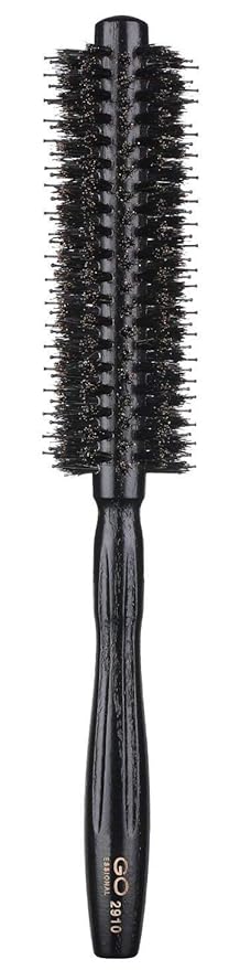 PERFEHAIR Round Brush with Natural Boar and Nylon Bristles, Small Volumizing Hair Brush- 1.7 Inch Diameter Barrel