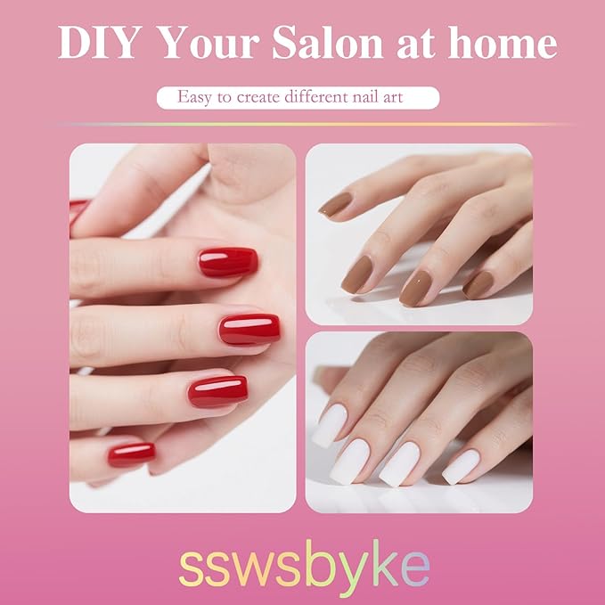 Extra Short Straight Nail Tips, SSWSBYKE 300pcs 15 Sizes Soft Gel Acrylic Nail Tips for Full Cover Pre-Shaped Fake Nails Tips Half Matte Press On Nails for Extension Home DIY Salon