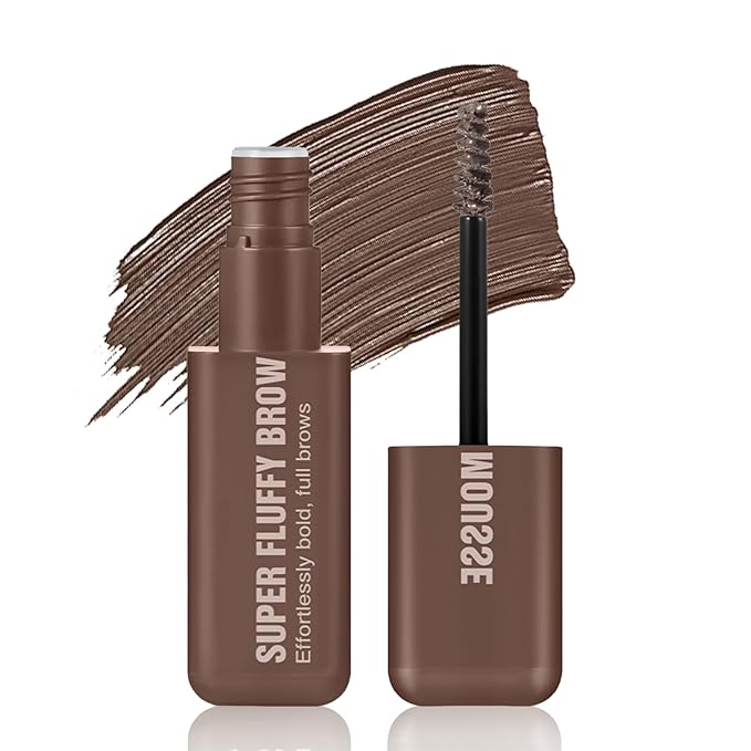 Brow Super Fluff Eyebrow Gel Mousse, Volumizing and Tinted Thickening Eyebrow, Waterproof, Long-Lasting, Easy-to-Use for Soft Full Brows, 2 Medium Brown