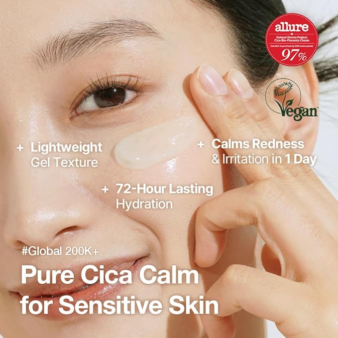 NDP Cica Cream - Gel Face Moisturizer for Sunburn Relief, lightweight Korean Moisturizer for Sensitive Skin, Centella Asiatica, Hydrating, Calming, Soothing (1.7 Fl oz / 50ml)