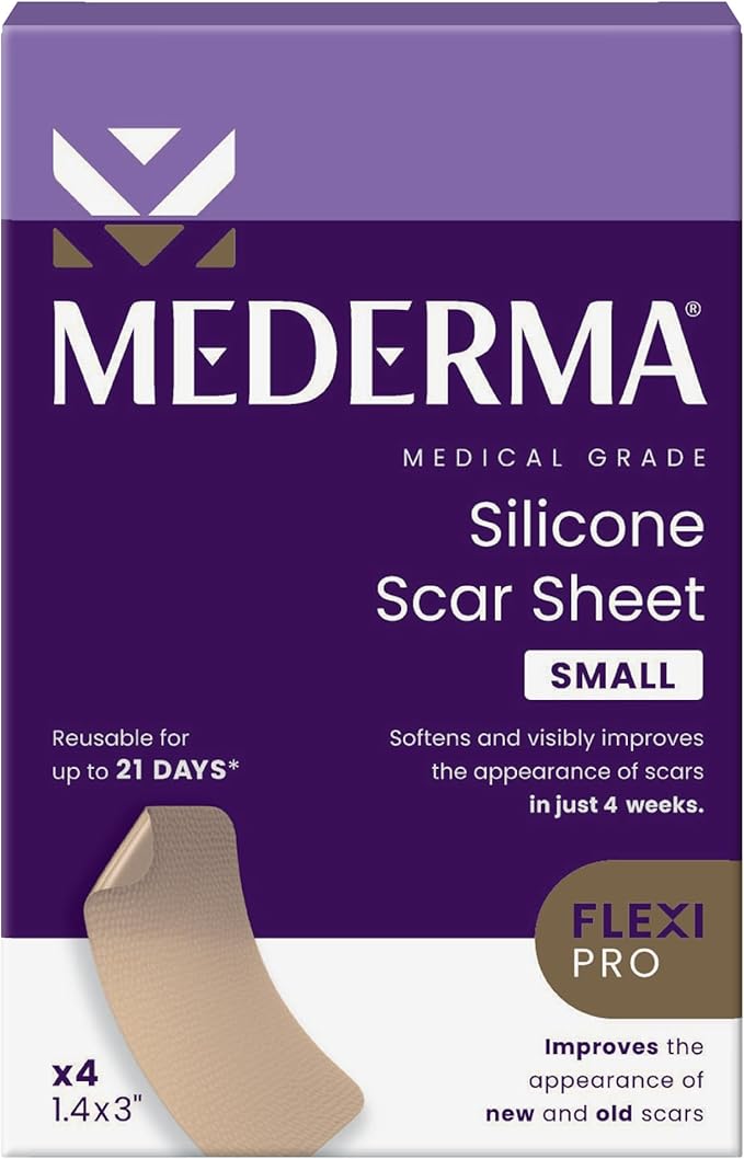 Mederma Medical Grade Silicone Scar Sheets; Improves The Appearance of Old and New Scars; for Injury, Burn and Surgery Scars, 4 Count
