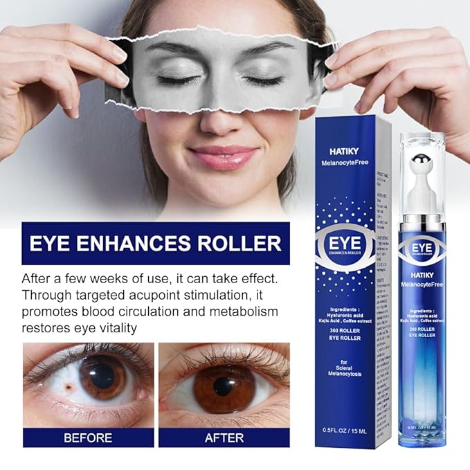 Caffeine Eye Cream with 360° Eye roller for Puffy Eyes -Under Eye Cream for Dark Circles and Puffiness - 5% Caffeine Eye Serum Reduce Wrinkles, Fine Lines and Under Eye Bags