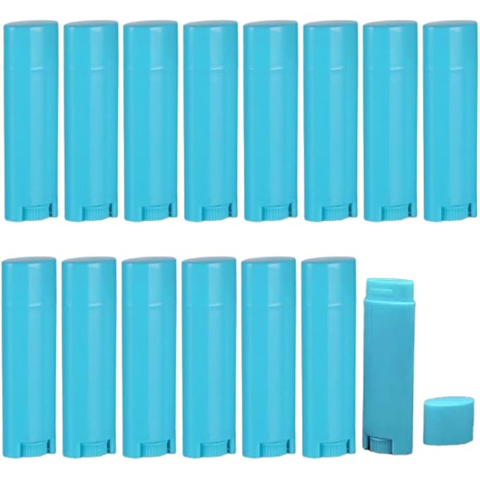 5ml 50Pcs Empty Oval Deodorant Lip Blue)
