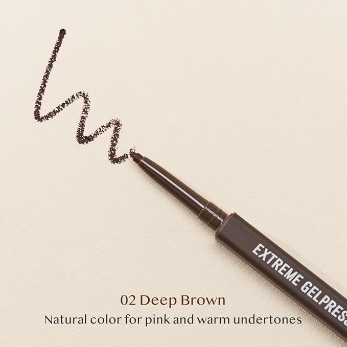 CLIO Extreme Gelpresso Pencil Eyeliner | Smudge-Proof, Waterproof, Long-Lasting, Long-Wear, 6 Cool and Warm Tone Shades, Ultra-Smooth, Creamy Formula (002 DEEP BROWN (NEW))