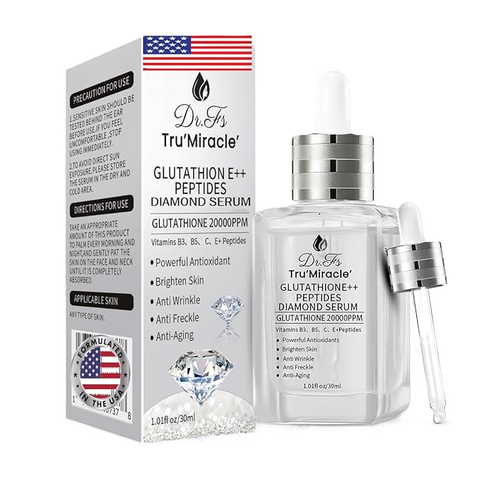 Glutathione Serum with 5+Peptides -20,000ppm Glutathione brightening 50X dark spot Serum for Face- Hyperpigmentation Serum, Anitoxidants B3,B5 C E Niacinamide fights Aging Signs [5 serum in 1]