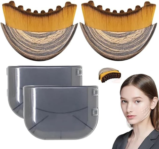 Lymphatic Contour Face Brush, Dry Brushing Face Brush, Lymphatic Drainage Massager for Face, Chin & Jawline Sculpting,Fits to The Skin to Relieve Fatigue (2PCS)