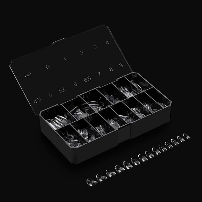 Apres Gel-X® Round Box of Nail Tips | 280 Gel-X Tips, Soft Tips, 14 Sizes 00-9 | Half-sizes Included (Sculpted Round Short, 280.00 Fl Oz (Pack of 1))