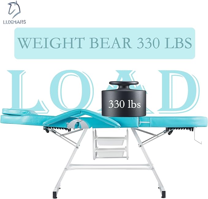 Lash Bed Facial Chair Tattoo Char Massage Table 73in 3-Section Multipurpose Massage Bed Professional Tattoo Table Salon Spa Equipment for Facial Spa Beauty Spa Salon Equipment-Blue