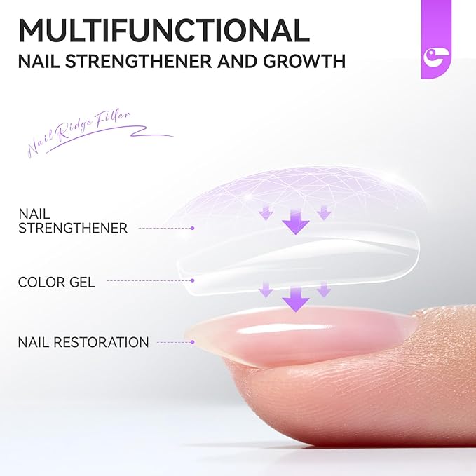 Nail Strengthener Protein for Damaged Nails: Clear 15ml Gelike EC Natural Nail Hardener Extra Strong and Growth - Long Lasting Repair for Damaged Nails - Growth Oil for Daily Work Home Salon Gift