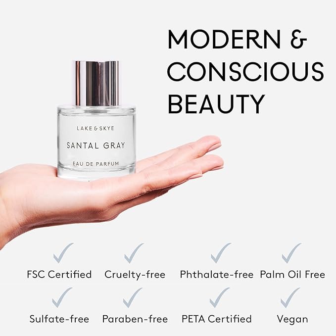 Lake & Skye Santal Gray Eau de Parfum, Long Lasting Fragrance, 1.7 fl oz (50 ml) - Woody Scent