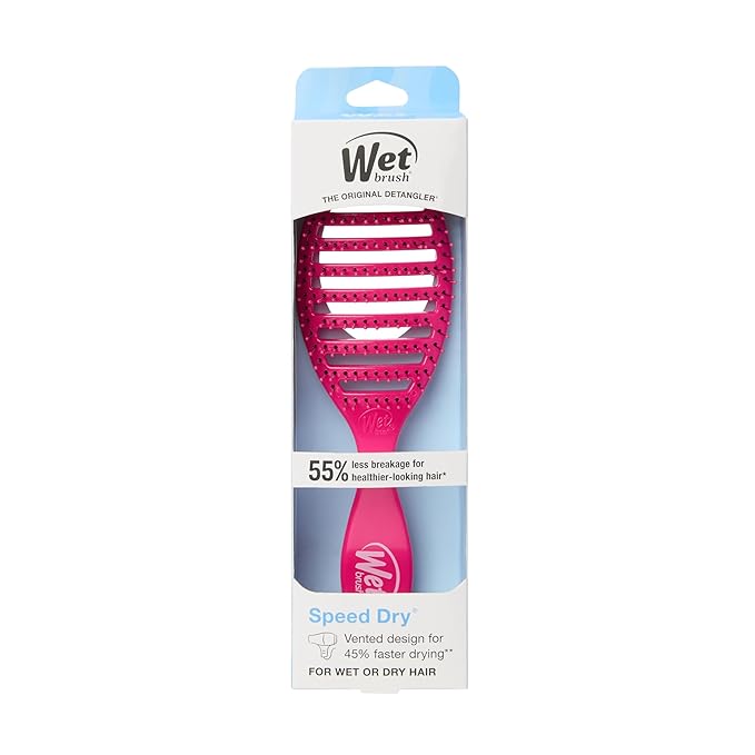 Wet Brush Speed Dry Hair Brush - Pink - Vented Design and Ultra Soft HeatFlex Bristles Are Blow Dry Safe With Ergonomic Handle Manages Tangle and Uncontrollable Hair - Pain-Free