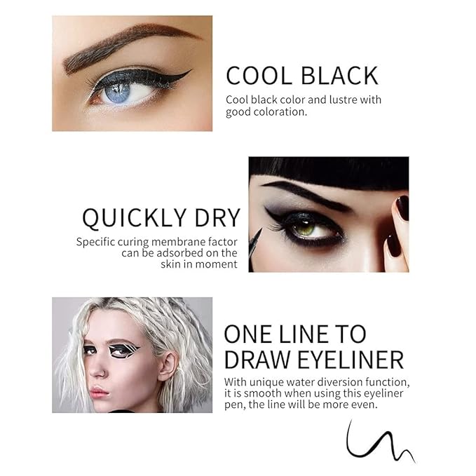 evpct 6Pcs Dark Light Royal Blue Emerald Green Purple Colored Glitter Eyeliner Pencils Set Women Waterproof