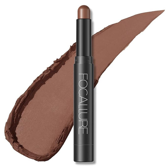 FOCALLURE Shimmer and Matte Cream Eyeshadow Stick,Smooth Brilliant Eye Brightener Pencil for Women,Long Lasting Waterproof Eye Shadow and Liners Makeup,CHOCOLATE