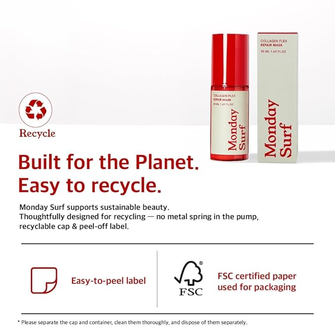 Collagen Flex Repair Mask, 20-Use Value Pack, 3-Minute Hydration & Elasticity Boost, Eco-Friendly Wash-Off Cream, Pore Minimizing & Skin Refining, Korean Skin care, 1.67 Fl Oz