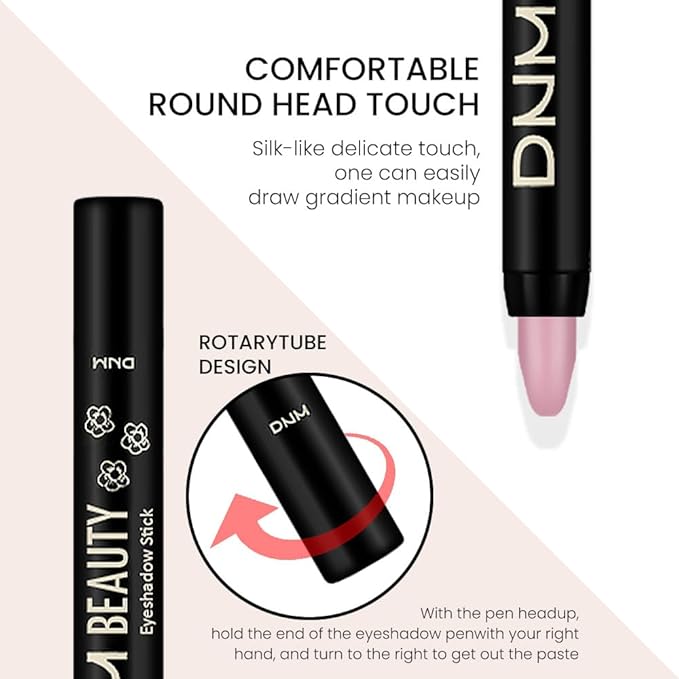 evpct 8Pcs Cream Eye Shadow Brightener Sticks Set for Eyes, Champagne Golden Rose Bronze Pink Waterlily Mauve Plum Smoky Amethyst Tawny Shimmer Matte Pencil Eye shadow Crayon Stick Palette Makeup 06