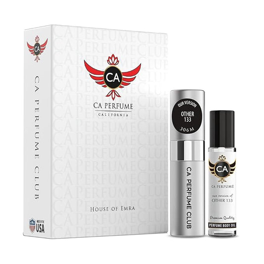 CA Perfume Duo Impression of Other 133 For Women And Men Perfume Layering Set Long Lasting Travel Size EDP + Body Oil Roll-On Bottle 0.27 Fl Oz+0.33 Fl Oz