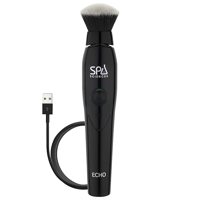 Spa Sciences ECHO - Makeup Brush for Flawless Blending, Contouring, Highlight & Airbrush Finish - 3 Speeds - Rechargeable