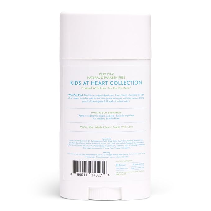 PLAY PITS - Natural Kids Whole Body Deodorant - Safe for Girls and Boys w/Sensitive Skin of All Ages - Clean, Non-Toxic, & Paraben Free - SUGA Scent - Infused w/Essential Oils – 2.65 Oz.