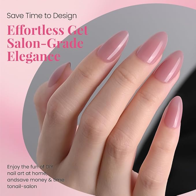 evpct Glossy Press on Nails Short Almond Short for Women, Mauve Rose Fake Nail with Glue Salon Quality Reusable Stick on Nails In 15 Sizes 30Pcs Full Cover False Nail Soft Gel Set Kit for Gift, 10