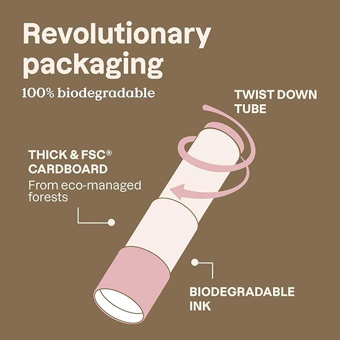 ATTITUDE Oceanly Sheer Lip Gloss Stick, EWG Verified, Titanium Dioxide-Free, Vegan Makeup & Beauty, Cruelty-Free, Plastic-Free, Ginger, 0.12 Ounces