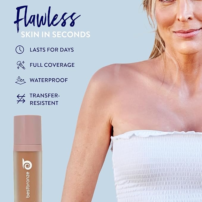 Best Bronze Bombshell Body Makeup - Tattoo Cover Up Makeup & Body Foundation Waterproof - Tattoo Concealer Waterproof for Scars, Varicose Veins Cover Up & Leg Foundation (NC49 Tan Glow)