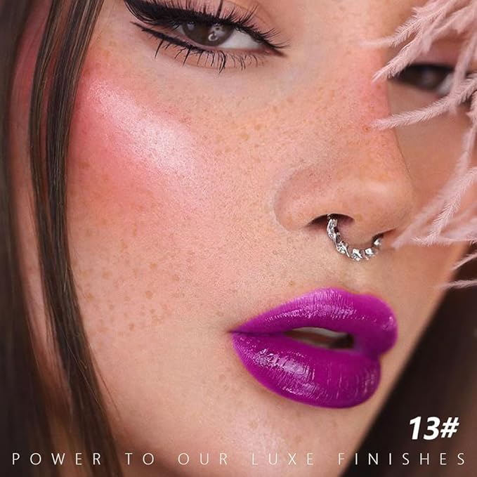 Purple Matte Lipsticks Lip Stain for Women - Pigmented Lip Crayon & Face Paint Stick for Everyday Halloween Birthday Party Wear, Younger-Looking Lip Makeup, Lápiz labial morado para mujer 13