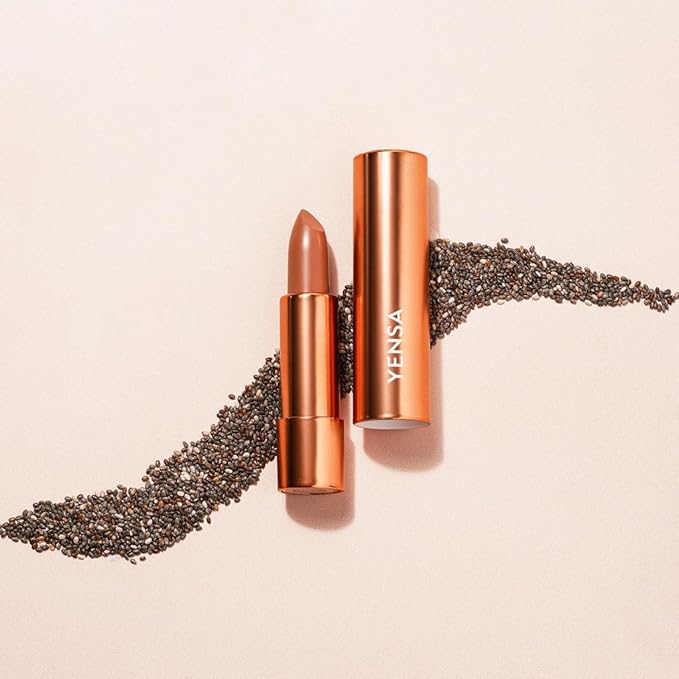 YENSA Vibrant Silk Hydrating Lip Stick - Long Lasting Lipstick with Hyaluronic Acid, Vitamin E & Super Oils - High Pigment Color & Semi Glossy Finish - Moisturizing Formula - Captivate (0.12 oz)