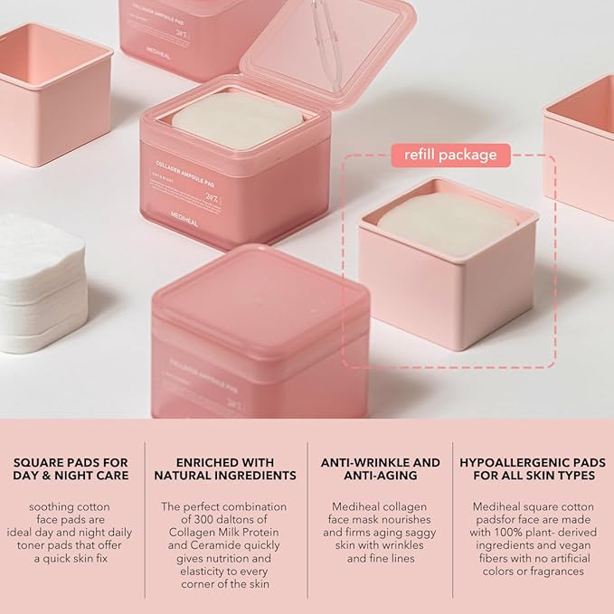 MEDIHEAL Daily Collagen Ampoule Toner Pads (1+1)