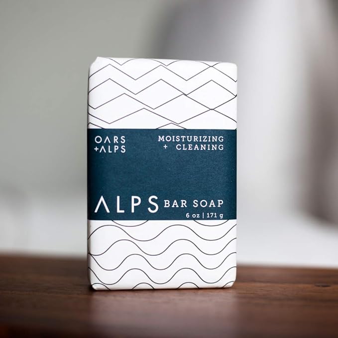 Oars + Alps Moisturizing Men's Bar Soap, Dermatologist Tested and Made with Clean Ingredients, Travel Size, 1 Pack, 6 Oz