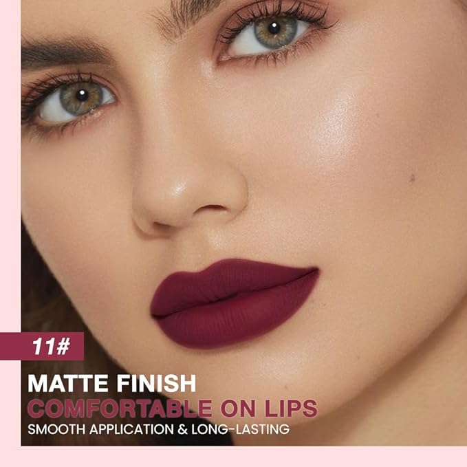 Kaely Matte Velvet Lip Liner Pencils Retractable for Shaping & Sculpting Lips, Dark Red Lip Pencils for Women Long Lasting Waterproof Rich Lip Colors Liner Crayon Lipstick delineador de labios 11