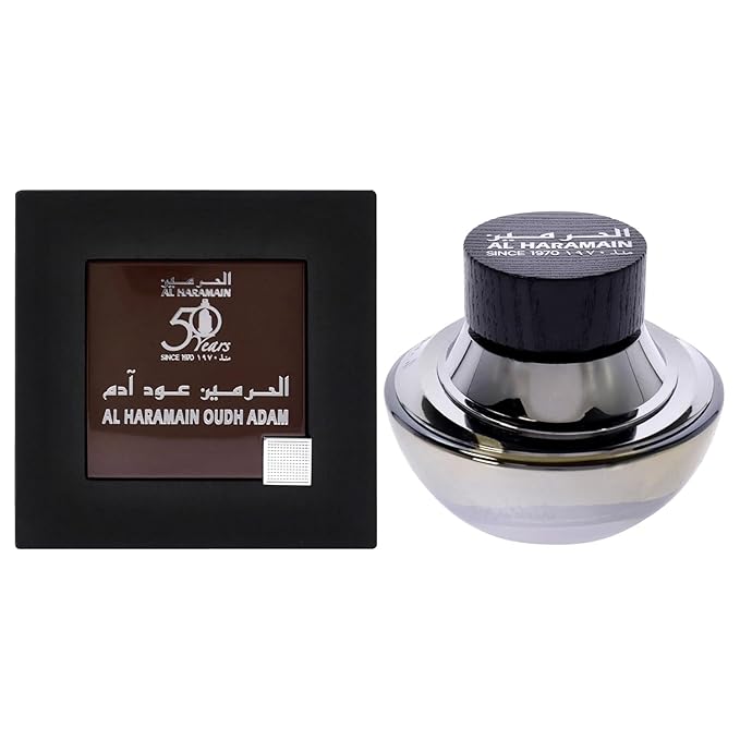 Al Haramain Oudh Adam Eau De Parfum Spray for Unisex - Arabian Perfume for Women and Men - Long Lasting Fragrance with Notes of Saffron, Lavender, Patcholi & Musk - Arabic Cologne - 2.5 oz EDP Spray