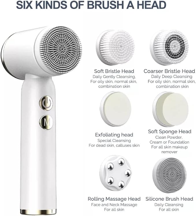 OLAZARAH | Facial Cleansing Exfoliating Face Wash Brush, Rechargeable Waterproof LCD Display Screen by OlaZarah